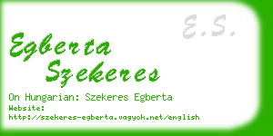 egberta szekeres business card